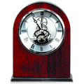 6 1/4" Rosewood/Silver Piano Finish Arch Clock